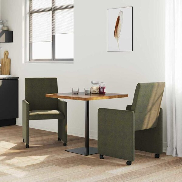 VidaXL Étkező Székek 2 pcs Katonai zöld 57 x 66 x 94 cm Műbőr velúr