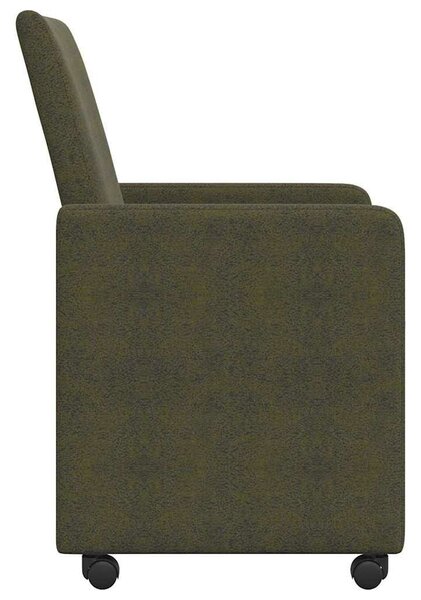 VidaXL Étkező Székek 2 pcs Katonai zöld 57 x 66 x 94 cm Műbőr velúr
