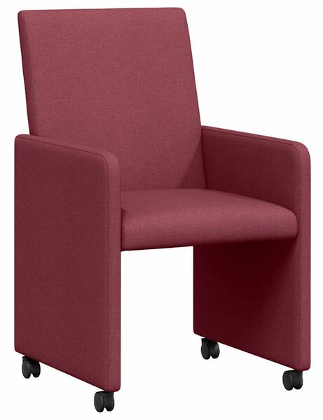 VidaXL Étkező Székek kerekekkel 2 pcs bordó 57 x 66 x 94 cm szövet