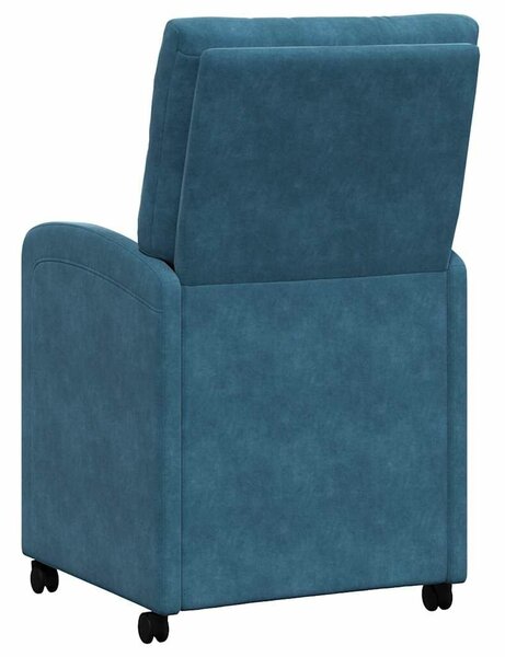 VidaXL Étkező Székek kerekekkel 2 pcs Kék 58 x 67 x 97 cm Bársony
