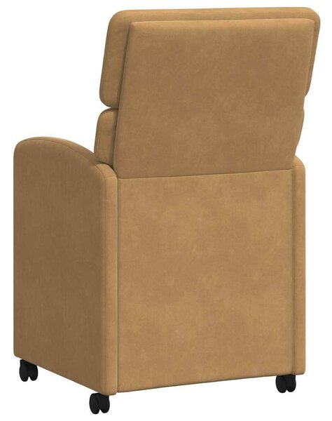 VidaXL Étkező Székek kerekekkel 2 pcs Barna 58 x 65 x 98 cm Bársony