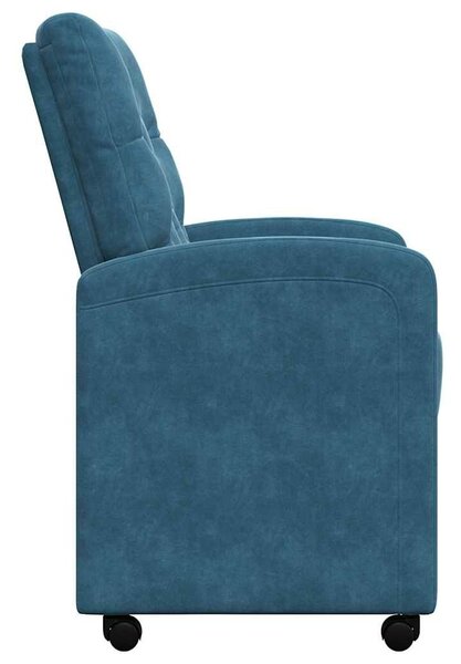 VidaXL Étkező Székek kerekekkel 2 pcs Kék 58 x 67 x 97 cm Bársony