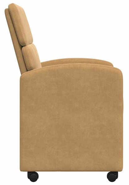VidaXL Étkező Székek kerekekkel 2 pcs Barna 58 x 65 x 98 cm Bársony