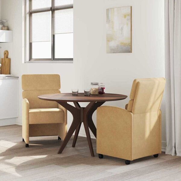 VidaXL Étkező Székek kerekekkel 2 pcs Barna 58 x 65 x 98 cm Bársony