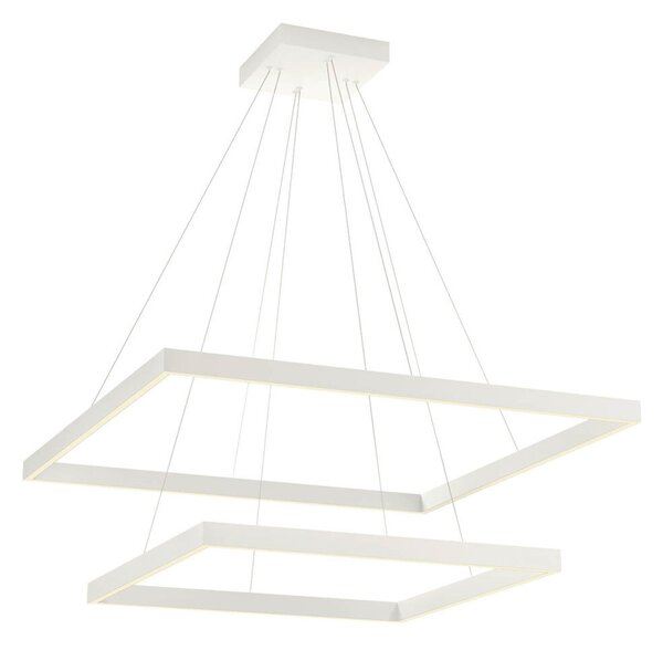 FEBE modern LED csillár, matt fehér, szögletes, 6800 lumen, 4000K