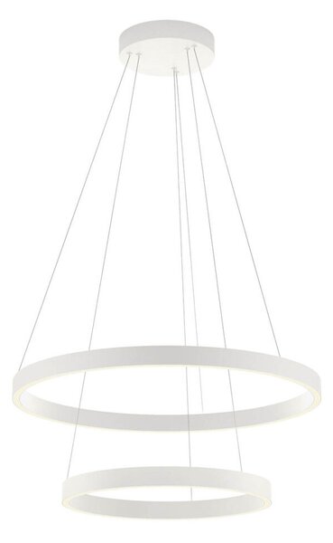 FEBE modern LED függőlámpa, matt fehér, 60 és 40 cm átmérő