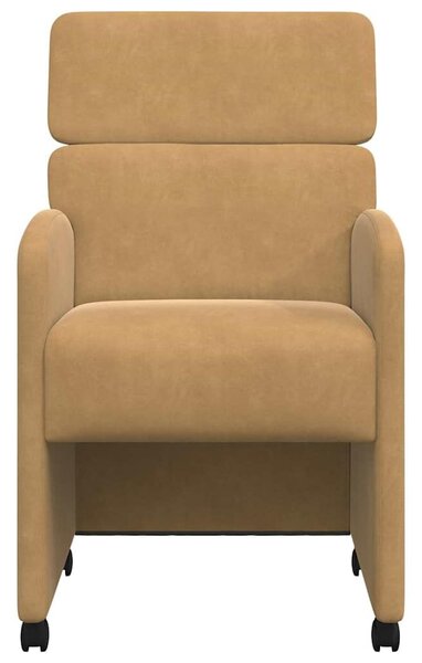 VidaXL Étkező Székek kerekekkel 2 pcs Barna 58 x 65 x 98 cm Bársony