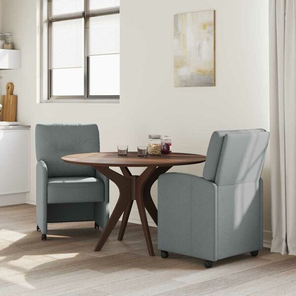 VidaXL Kerekes Étkező Székek 2 pcs Világosszürke 57 x 67 x 95 cm