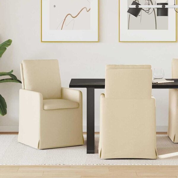VidaXL Étkező Székek 2 pcs Krém 57 x 67 x 98 cm szövet