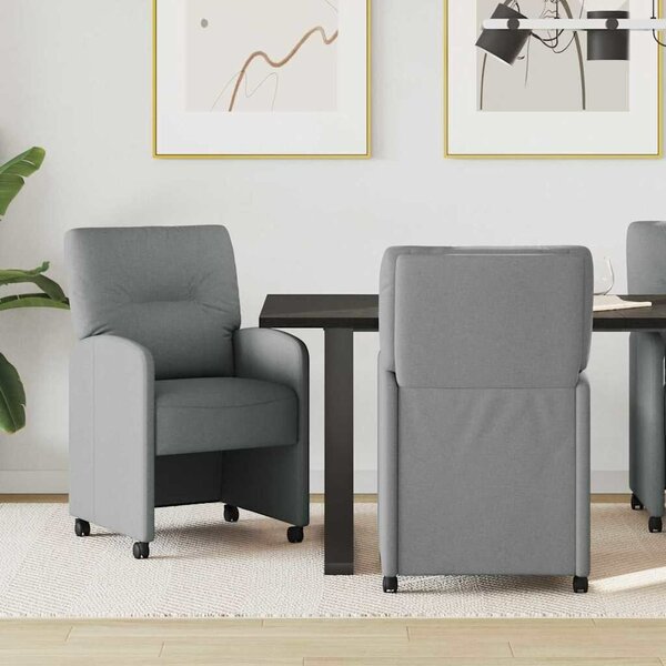 VidaXL Kerekes Étkező Székek 2 pcs Világosszürke 57 x 67 x 95 cm