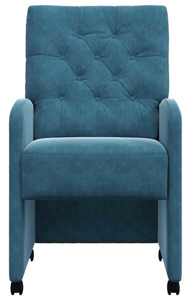 VidaXL Étkező Székek kerekekkel 2 pcs Kék 58 x 67 x 97 cm Bársony