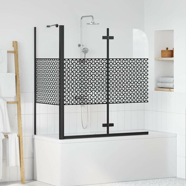 VidaXL Fürdőszoba elkerítés Geometrikus Fekete 120 x 67 x 129 cm