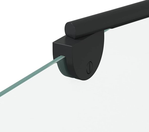 VidaXL Fürdőszoba elkerítés Geometrikus Fekete 120 x 67 x 129 cm