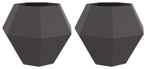 VidaXL Növénytartó 2 pcs Fekete 100 x 100 x 80 cm Acél