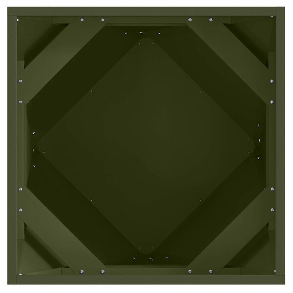 VidaXL Növénytartó 2 pcs Olajzöld 50 x 50 x 50 cm Acél