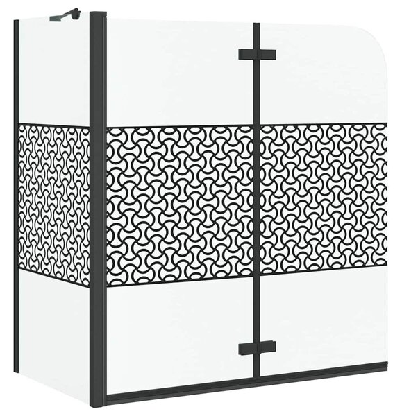 VidaXL Fürdőszoba elkerítés Geometrikus Fekete 120 x 67 x 129 cm