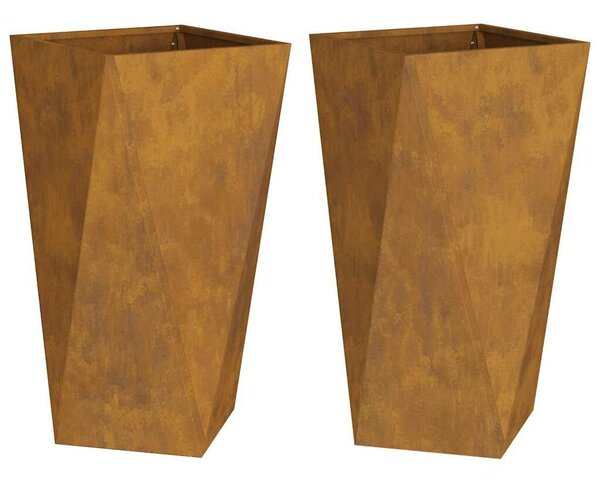 VidaXL Növénytartó 2 pcs Rozsdás 40 x 40 x 75 cm Időjárásálló acél