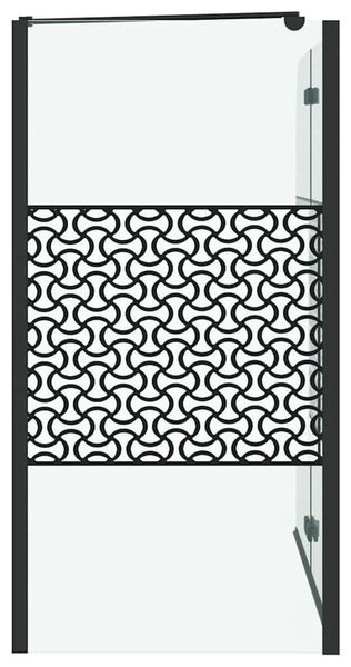 VidaXL Fürdőszoba elkerítés Geometrikus Fekete 120 x 67 x 129 cm