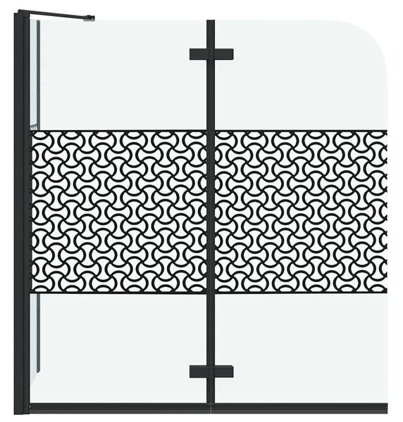 VidaXL Fürdőszoba elkerítés Geometrikus Fekete 120 x 67 x 129 cm