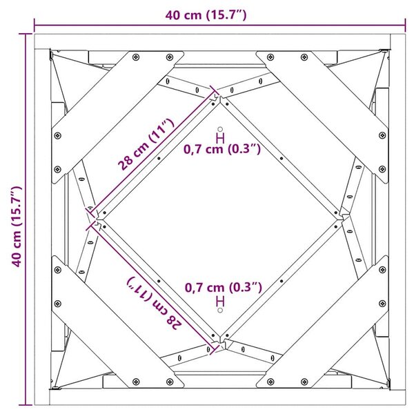 VidaXL Növénytartó 2 pcs Fehér 40 x 40 x 75 cm Acél