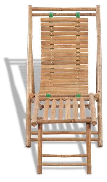 VidaXL Bambusz Napozószék Lábtartóval - Összecsukható - 152cm