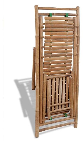 VidaXL Bambusz Napozószék Lábtartóval - Összecsukható - 152cm