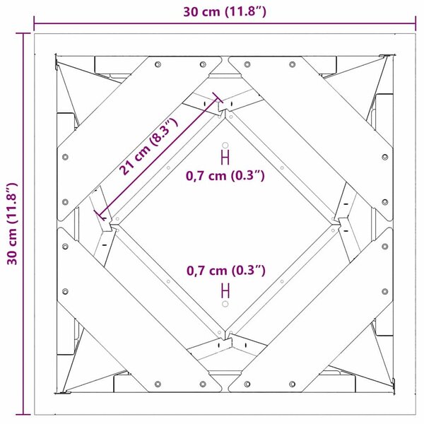 VidaXL Növénytartó 2 pcs Fehér 30 x 30 x 75 cm Acél