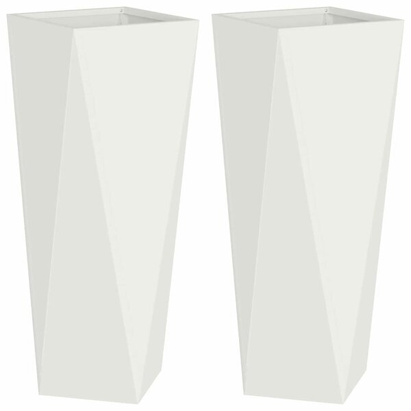 VidaXL Növénytartó 2 pcs Fehér 30 x 30 x 75 cm Acél