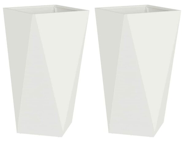VidaXL Növénytartó 2 pcs Fehér 40 x 40 x 75 cm Acél