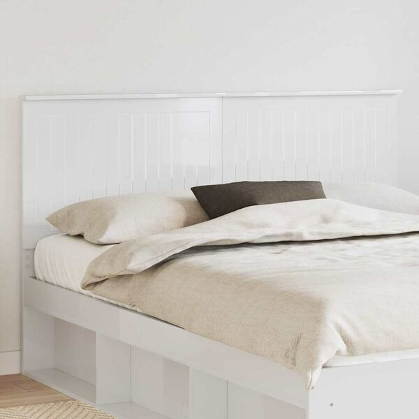 VidaXL Fejtámla fejtámlával Fényes Fehér 160 cm Faanyag