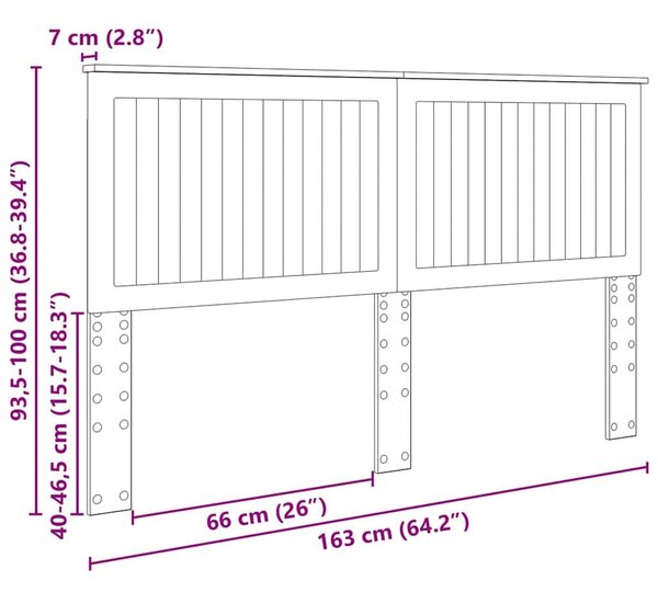 VidaXL Fejtámla fejtámlával Fényes Fehér 160 cm Faanyag