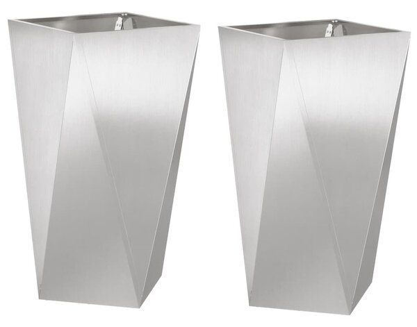 VidaXL Növénytartó 2 pcs Ezüst 40 x 40 x 75 cm Rozsdamentes acél
