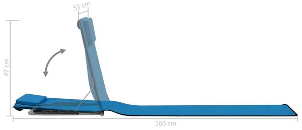VidaXL Két darab Kék Összecsukható Napozóágy - 160cm