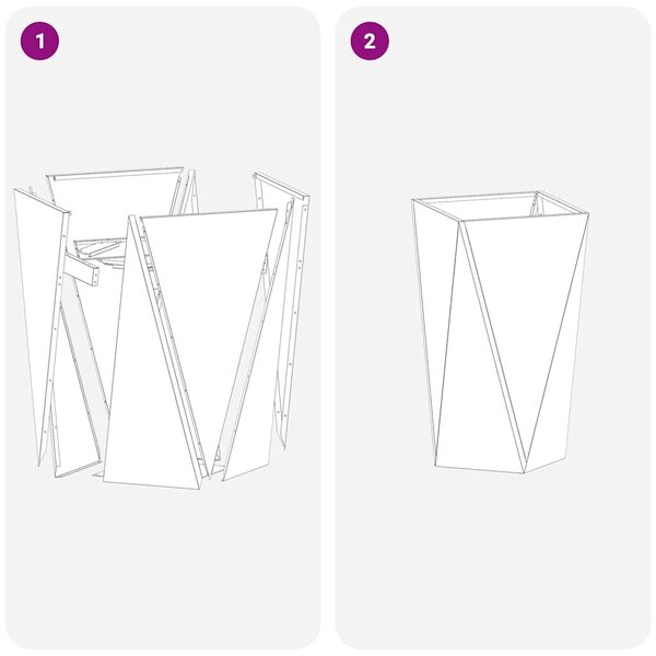 VidaXL Növénytartó 2 pcs Fehér 40 x 40 x 75 cm Acél