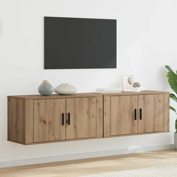 VidaXL Fali TV szekrény szett 2 pcs Artisan tölgy 80 x 34,5 x 40 cm