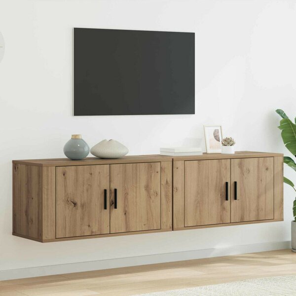 VidaXL Fali TV szekrény szett 2 pcs Artisan tölgy 80 x 34,5 x 40 cm