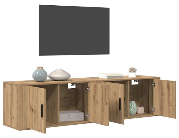 VidaXL Fali TV szekrény szett 2 pcs Artisan tölgy 80 x 34,5 x 40 cm