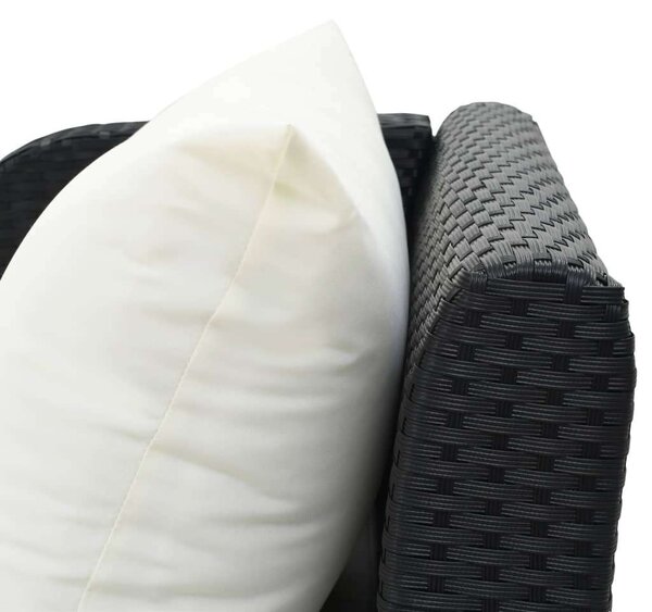 VidaXL Napozóágy - Fekete Polyrattan - 210cm
