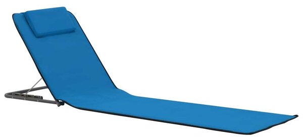 VidaXL Két darab Kék Összecsukható Napozóágy - 160cm
