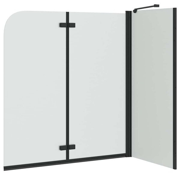 VidaXL Zuhanybeépítés Fekete 120 x 68 x 130 cm ESG üveg és alumínium