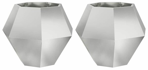 VidaXL Növénytartó 2 pcs Ezüst 75 x 75 x 60 cm Horganyzott acél