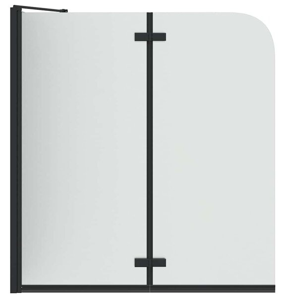 VidaXL Zuhanybeépítés Fekete 120 x 68 x 130 cm ESG üveg és alumínium