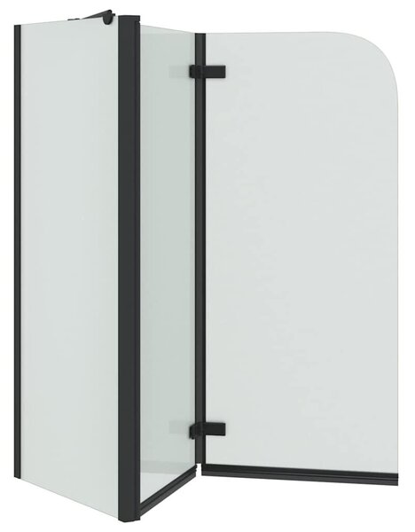 VidaXL Zuhanybeépítés Fekete 120 x 68 x 130 cm ESG üveg és alumínium