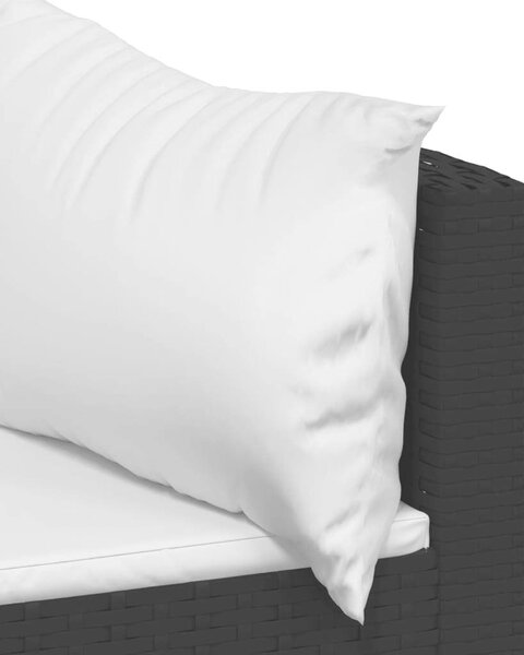 Polyrattan Kerti Ülőgarnitúra - 3 részes - Fekete