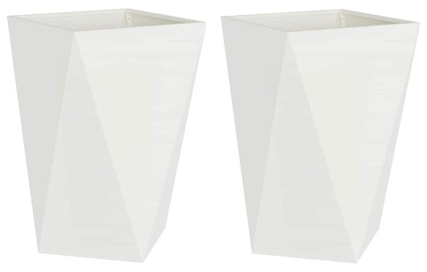 VidaXL Növénytartó 2 pcs Fehér 50 x 50 x 75 cm Acél