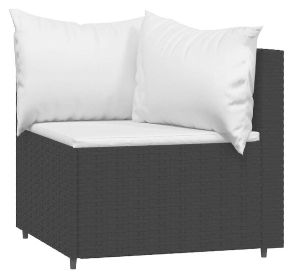 Polyrattan Kerti Ülőgarnitúra - 3 részes - Fekete