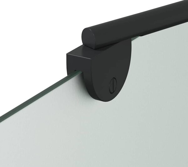 VidaXL Zuhanybeépítés Fekete 120 x 68 x 130 cm ESG üveg és alumínium