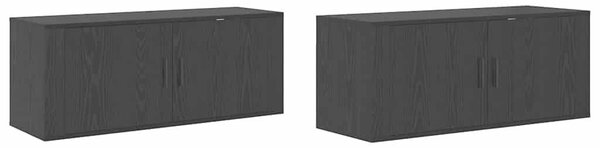 VidaXL Fali TV szekrény szett 2 pcs Fekete tölgy 100 x 34,5 x 40 cm