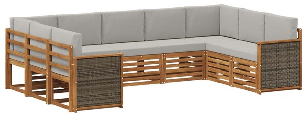 VidaXL Szegmentált kanapé szett 7 pcs Természetes és Világosszürke