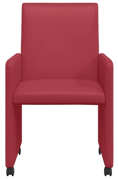 VidaXL Étkező Székek kerekekkel 2 pcs bordó 57 x 66 x 94 cm Műbőr